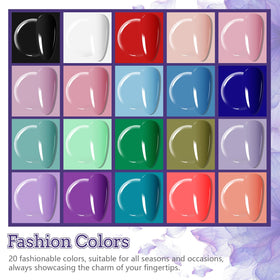 All 20 vibrant gel nail polish bottles from JODSONE