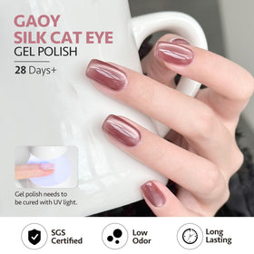 All 6 colours of GAOY Pink Cat Eye Gel Nail Polish Kit