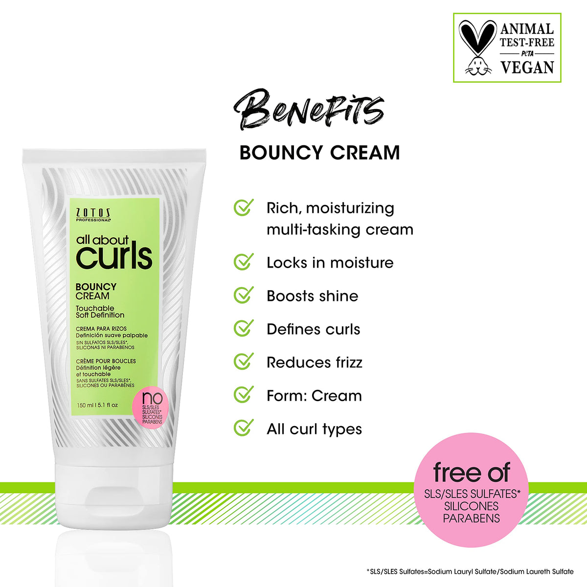 ALL ABOUT CURLS Bouncy Cream Styling 5.1 Fl Oz back view