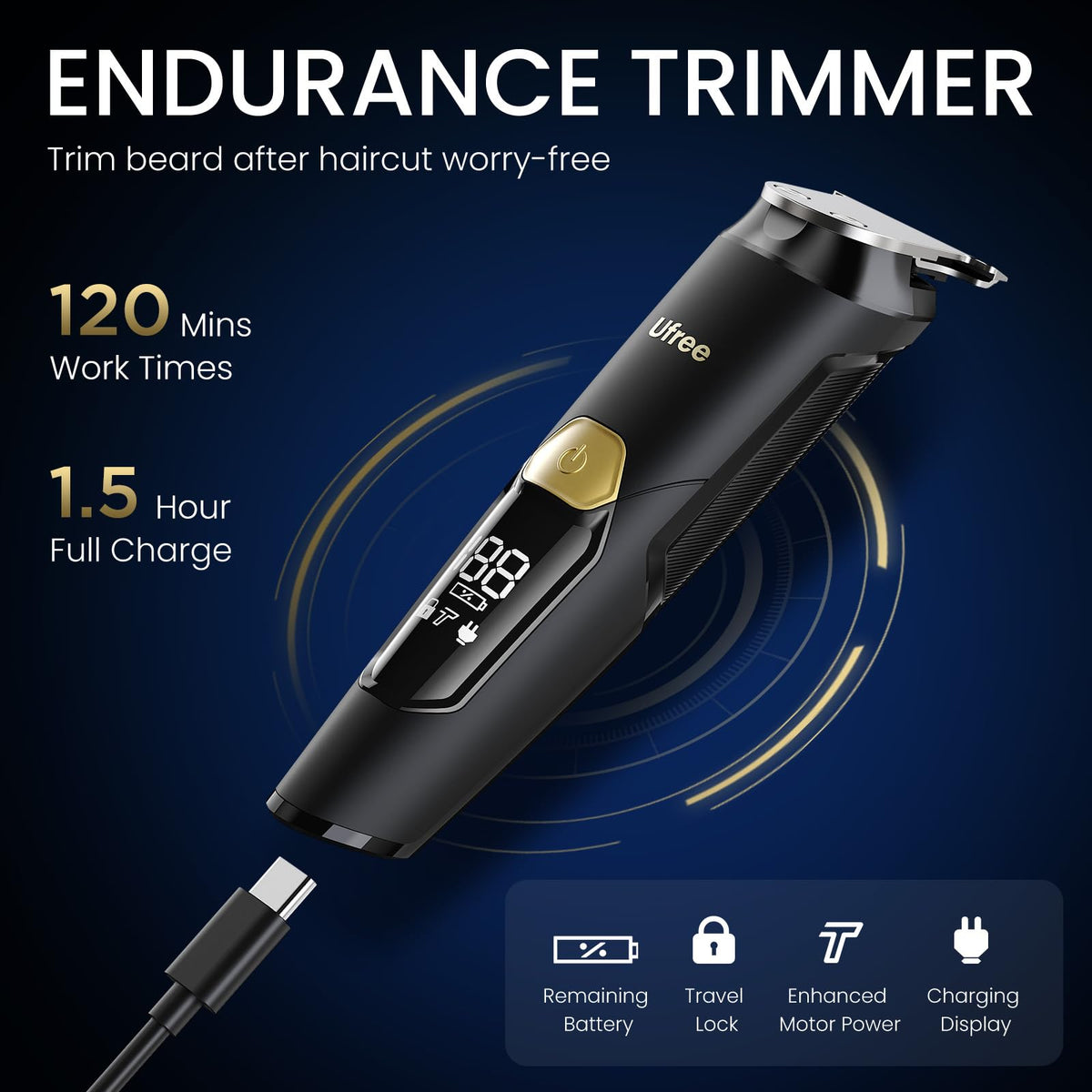 All accessories included with Ufree beard trimmer kit
