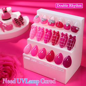 All components of Double Rhythm Gel Nail Polish Set displayed