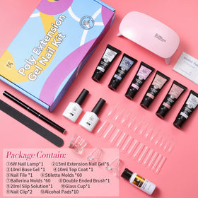 All components of the Born Pretty Poly Nail Extension Gel Kit