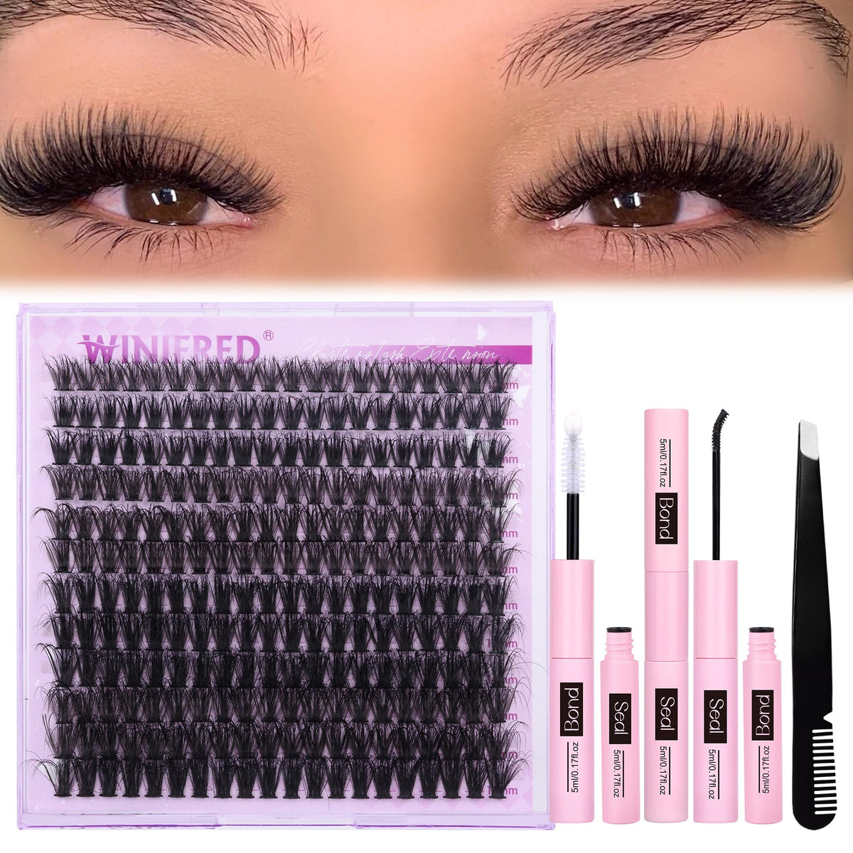 All components of Winifred lash extension kit displayed