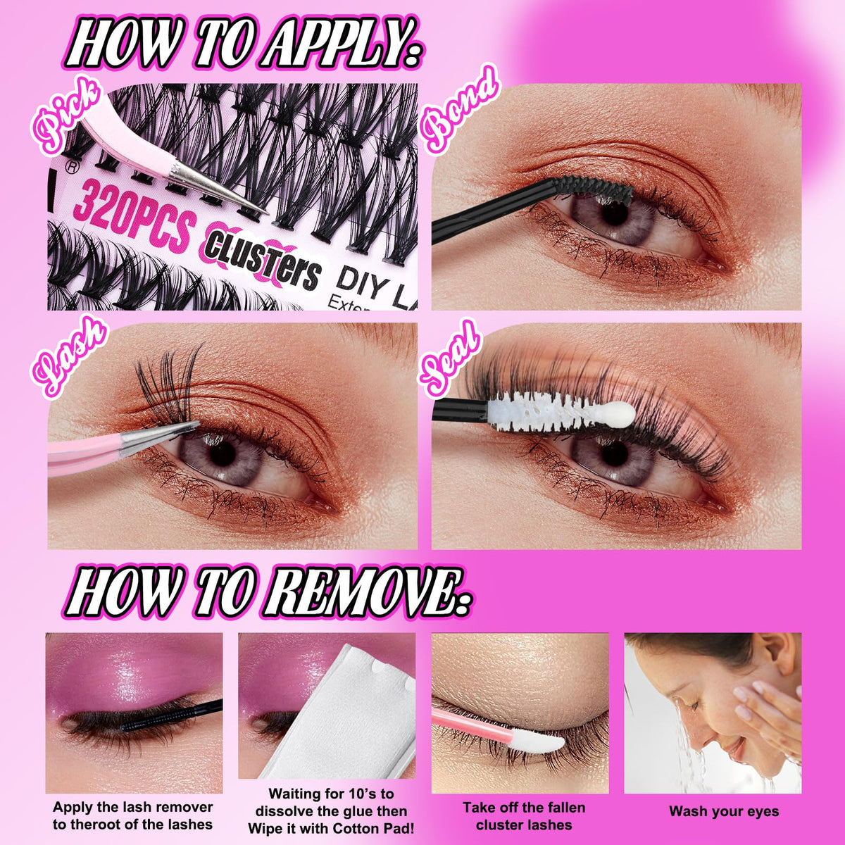 All components of Yawamica DIY Lash Clusters Kit laid out