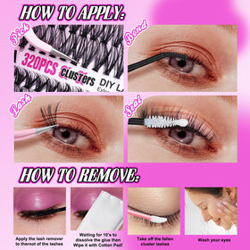 All components of Yawamica DIY Lash Clusters Kit laid out