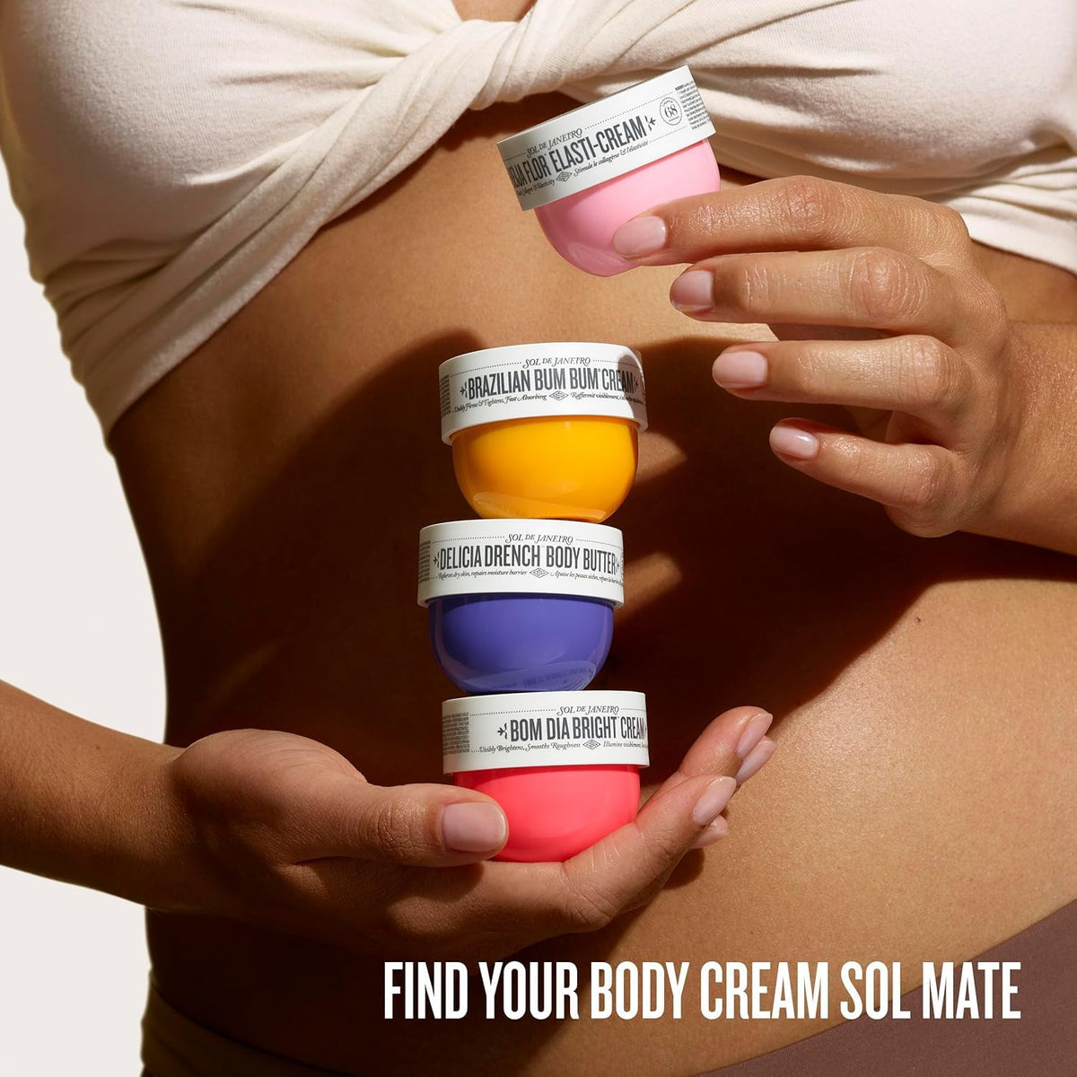 All four mini creams displayed together