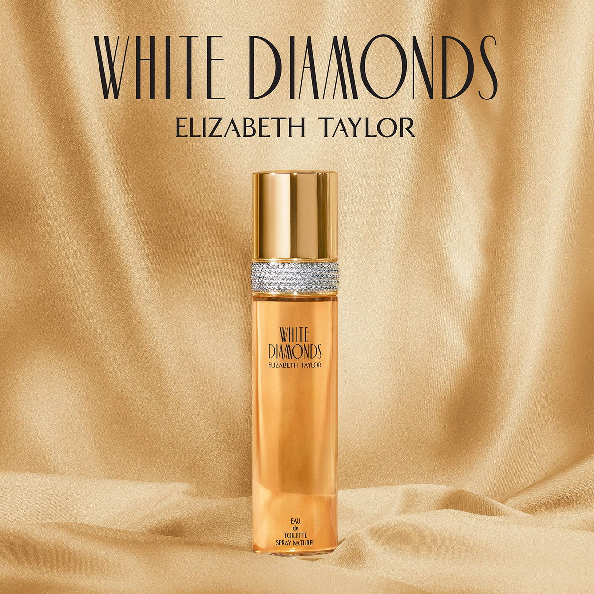All four products in the Elizabeth Taylor White Diamonds gift set arranged together