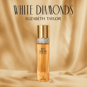 All four products in the Elizabeth Taylor White Diamonds gift set arranged together