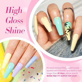 All six bottles of Born Pretty pastel gel nail polish arranged together