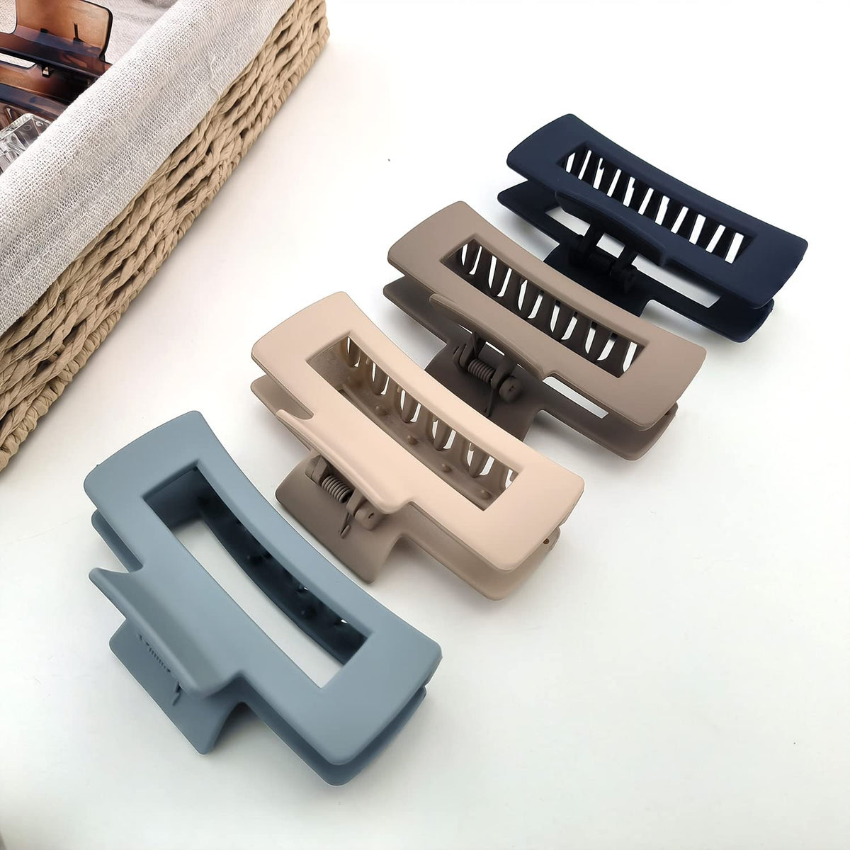All six Nalodu Rectangle Hair Claw Clips displayed together