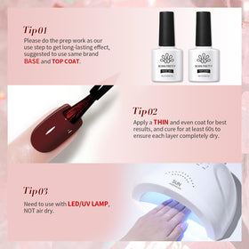 All six trendy red shades displayed from Born Pretty gel polish set