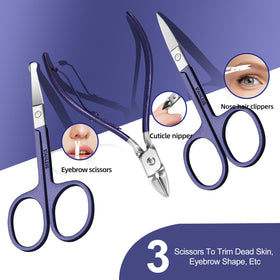 All tools included in the RedFlow 30-piece manicure set displayed