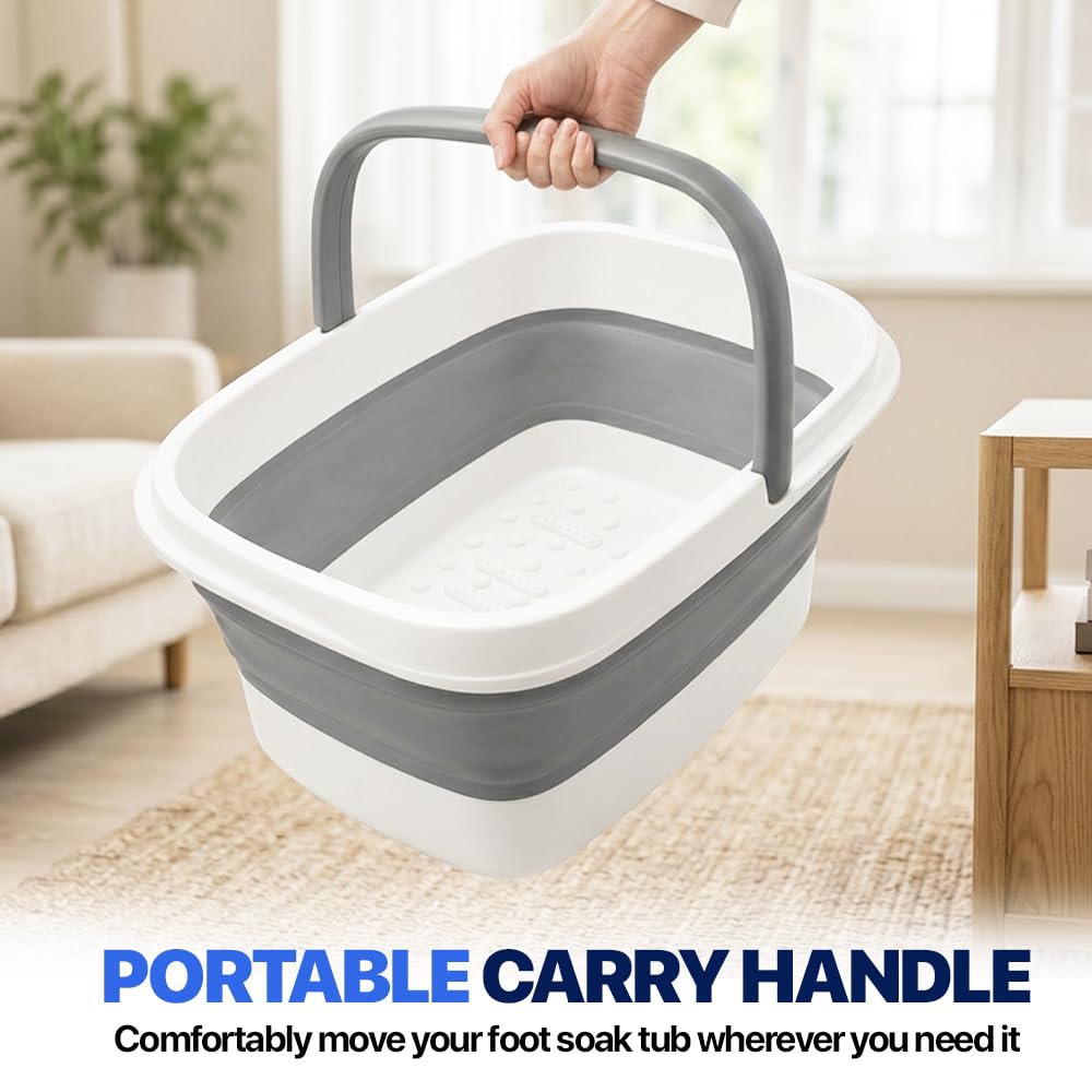 AllSett Health Collapsible Foot Bath displayed with accessories