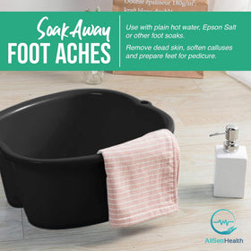 AllSett Health Foot Soaking Bath Basin showing durable design