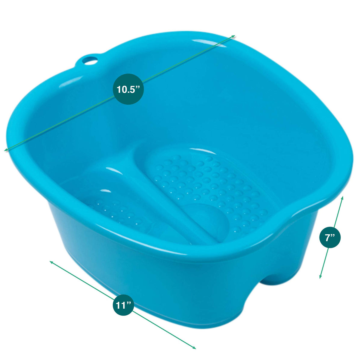 AllSett Health Foot Soaking Bath Basin showing high walls
