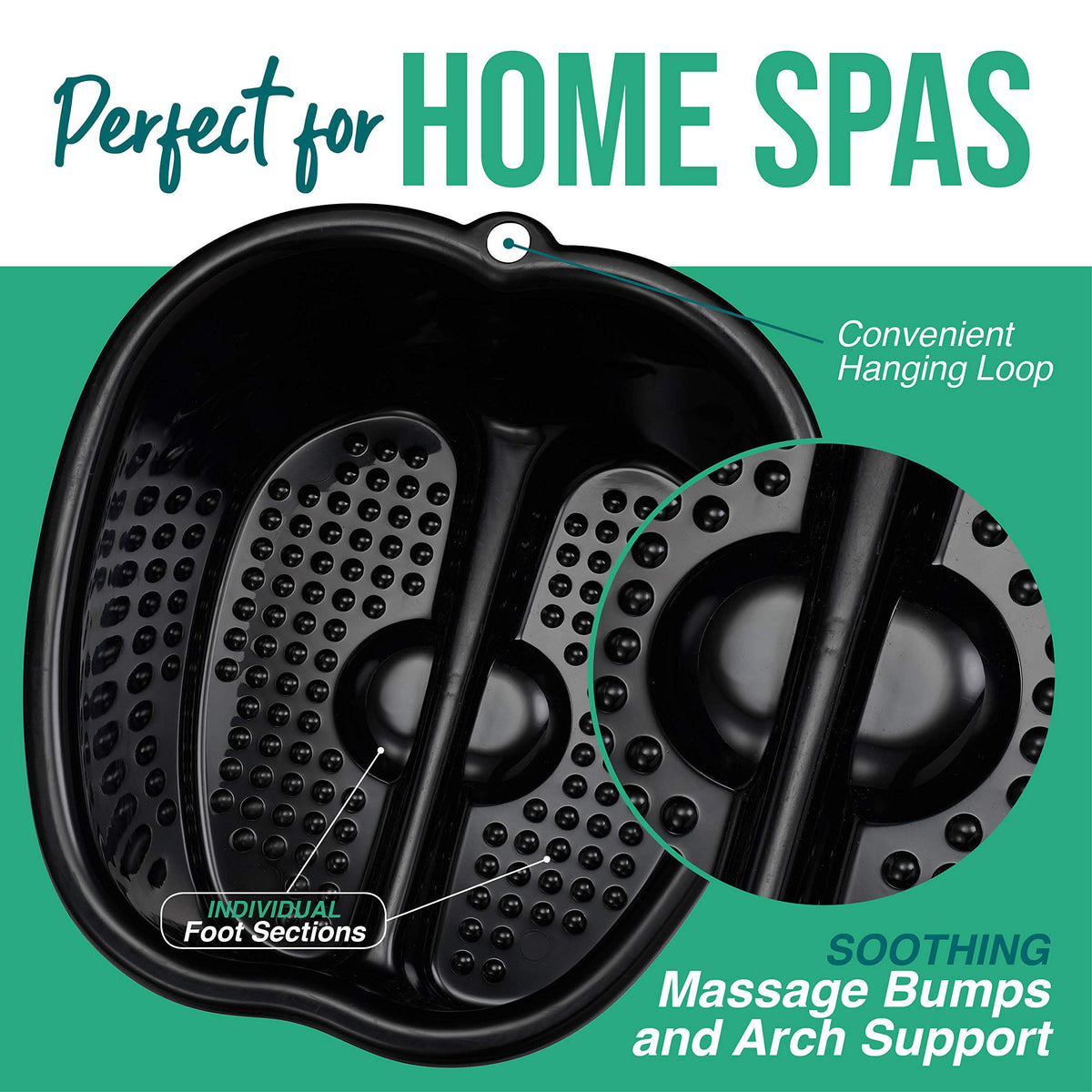 AllSett Health Foot Soaking Bath Basin with raised dots for massage