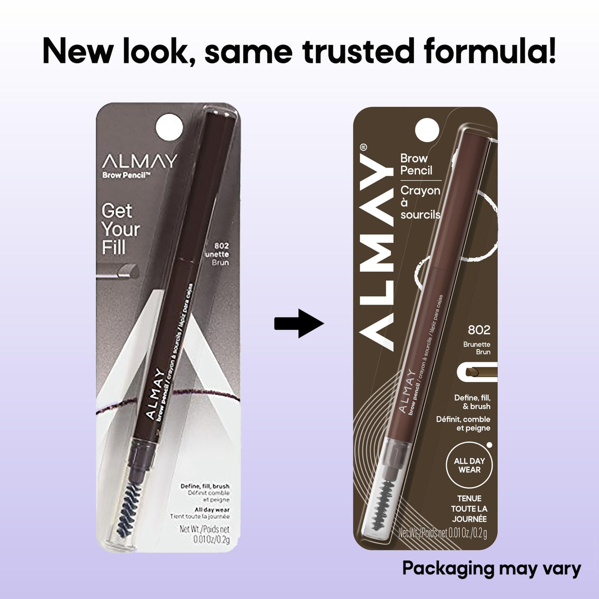 Almay Brow Pencil 802 Brunette on a makeup table