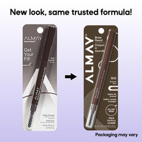 Almay Brow Pencil 802 Brunette on a makeup table