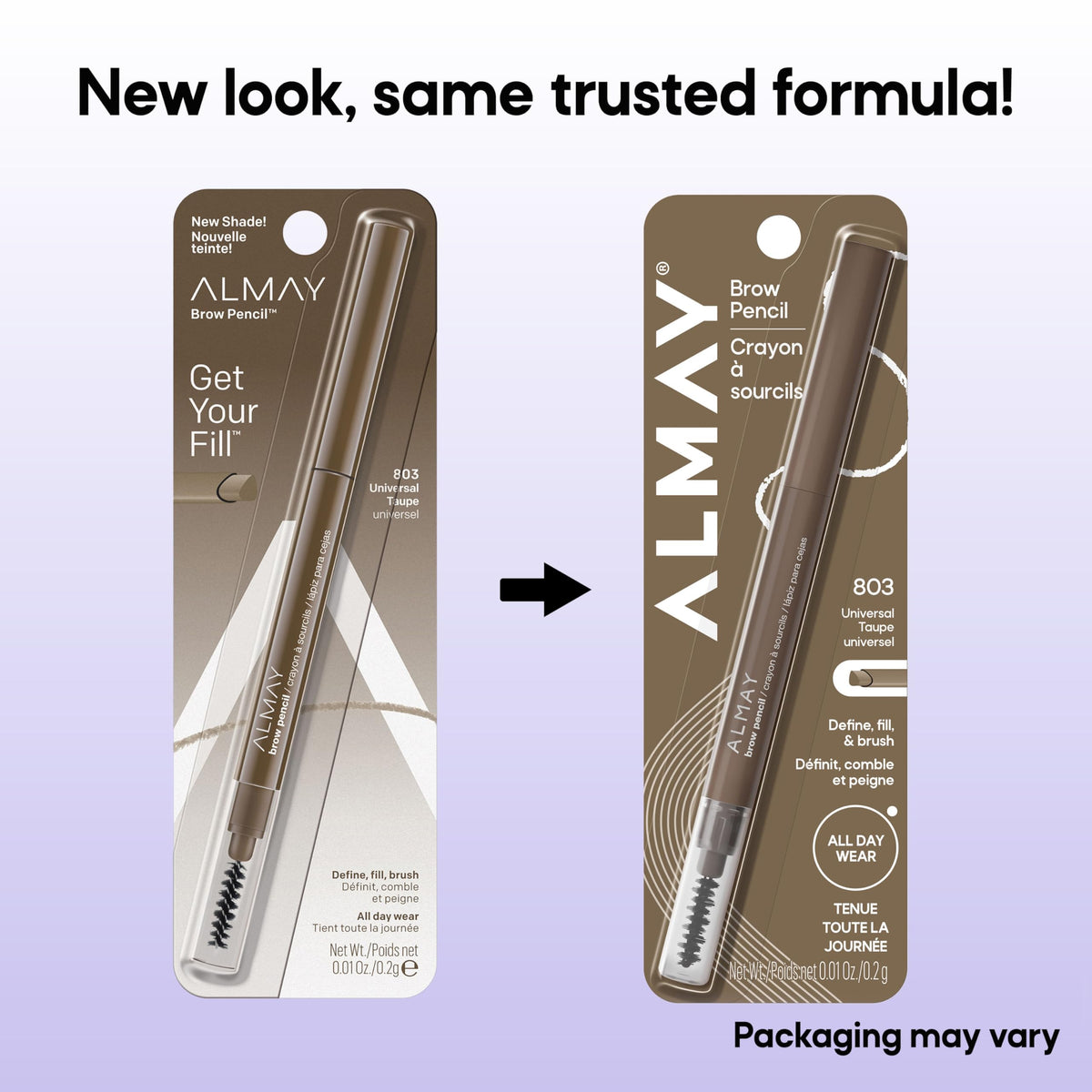 Almay Brow Pencil 803 Universal Taupe swatch on skin