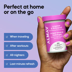 Almay Longwear & Waterproof Eye Makeup Remover Pads in hand