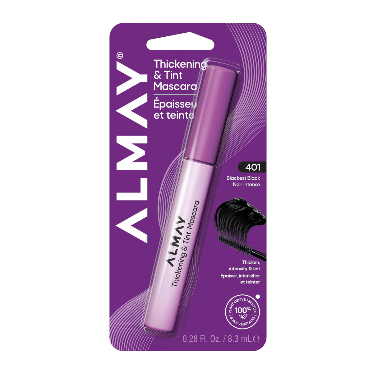 Almay Thickening & Tint Mascara 401 Blackest Black front view