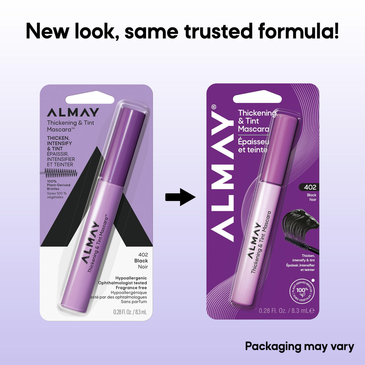 Almay Thickening & Tint Mascara 402 Black on a makeup table