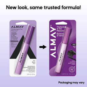 Almay Thickening & Tint Mascara 402 Black on a makeup table