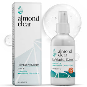 Almond Clear Level 2 Serum 4 oz front view with pump dispenser