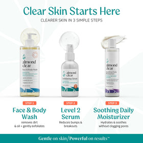 Almond Clear Mandelic Acid Level 2 Serum in a bathroom setting