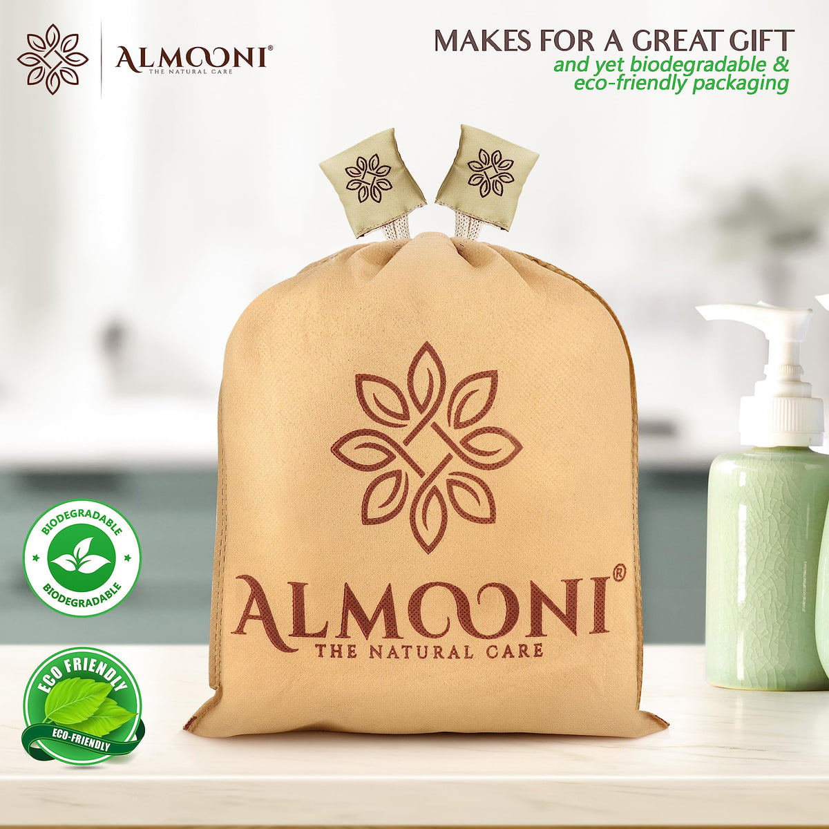 ALMOONI loofah sponge giftable packaging