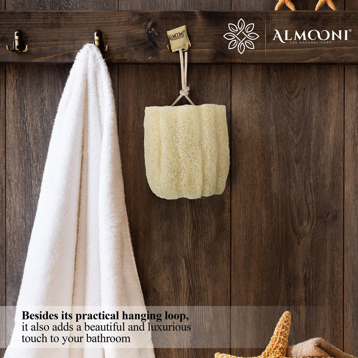ALMOONI Loofah Sponge showing texture