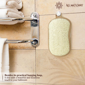 ALMOONI Natural Loofah Body Scrubber flexible design contouring to body