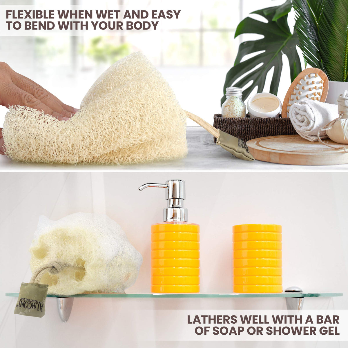 ALMOONI Natural Loofah in gift packaging