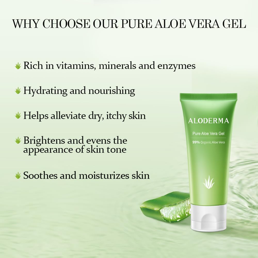 Aloderma Aloe Vera Gel 1.5oz tube with label