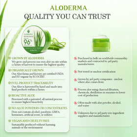 Aloderma Aloe Vera Gel on a wooden table