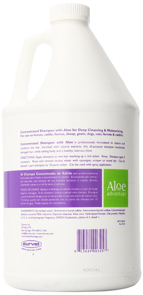 Aloe Advantage Aloe Concentrated Shampoo 1 Gallon label close-up