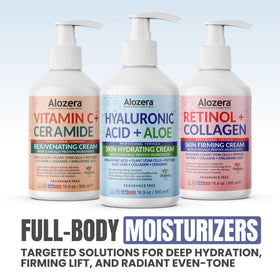 Alozera Hydrating Body Lotion being applied to skin