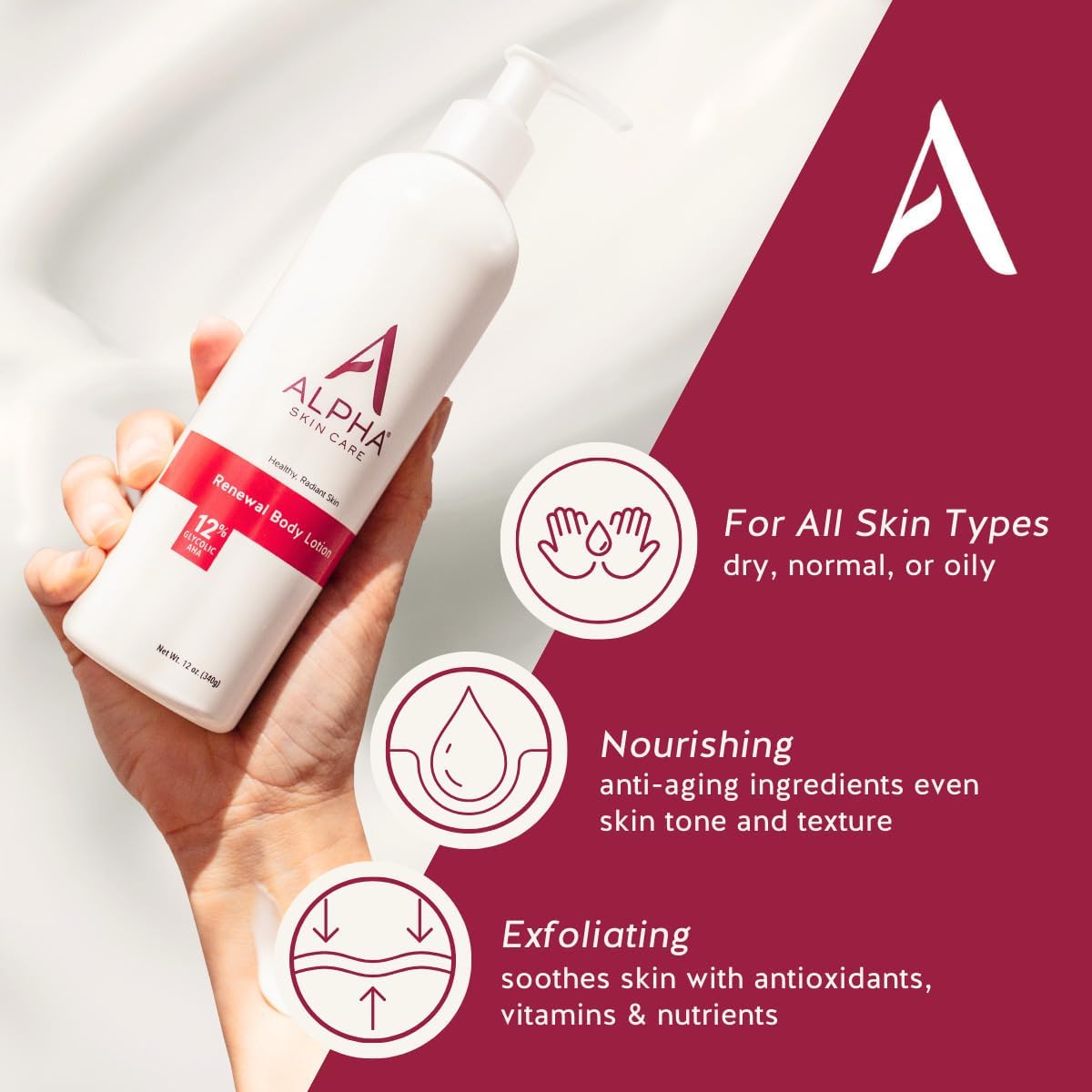 Alpha Revitalizing Body Lotion 12% Glycolic AHA back view