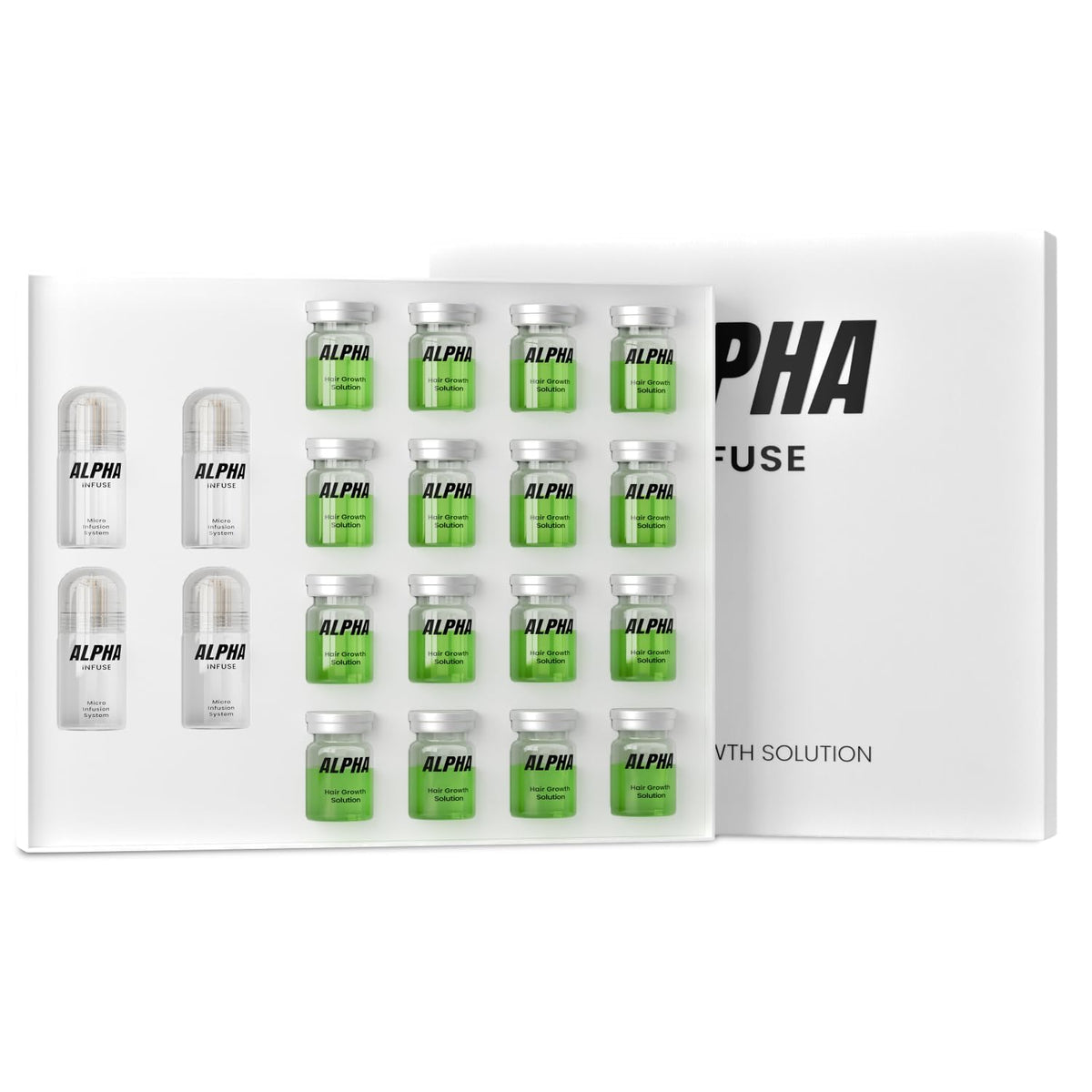 Alphainfuse Hair Serum for Men front view with packaging