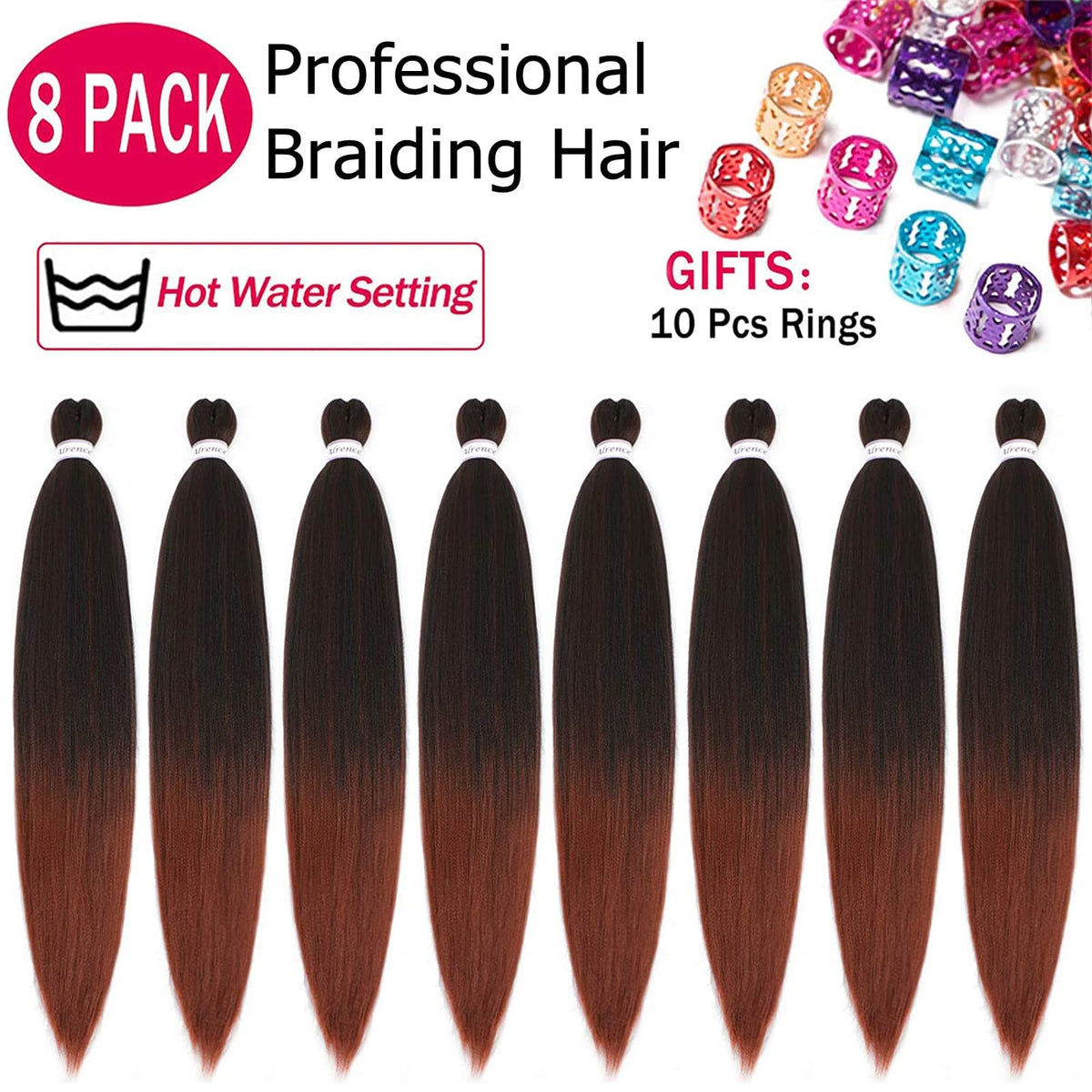 Alrence 30 inch braiding hair pack with 8 pieces