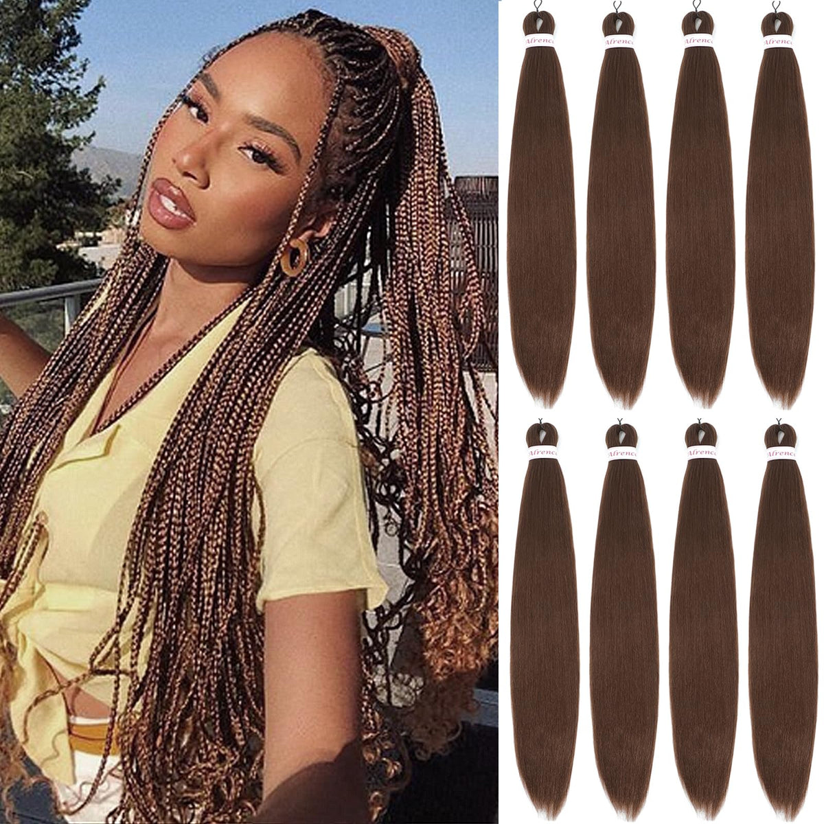 Alrence 30 Inch Pre Stretched Braiding Hair front view