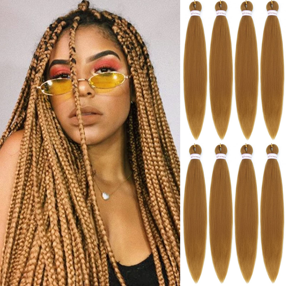 Alrence 30 Inch Pre Stretched Braiding Hair front view