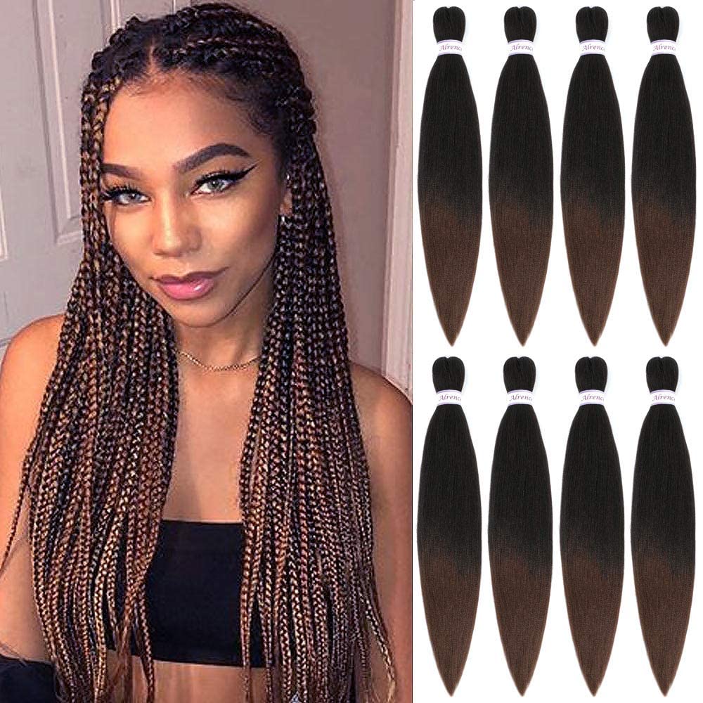 Alrence Braiding Hair 20 Inch Yaki Texture, 8 Packs
