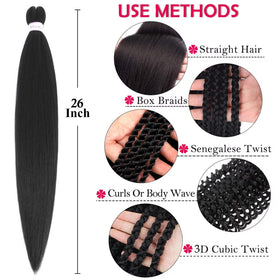 Alrence Braiding Hair 26 Inch styled into knotless braids