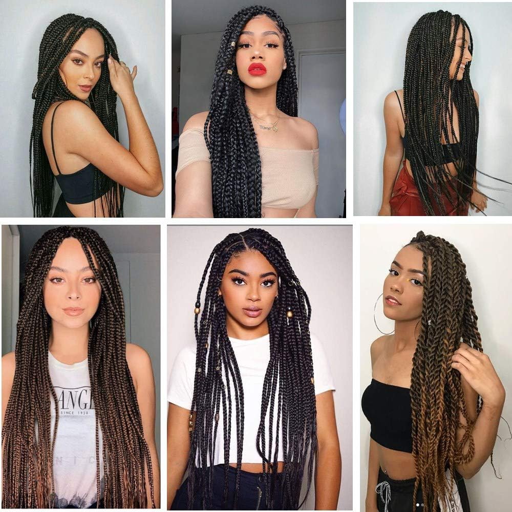 Alrence Braiding Hair 26 Inch with a model wearing braids