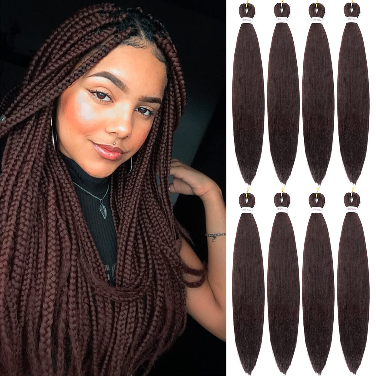 Alrence Braiding Hair 30 Inch 8 Packs with yaki texture