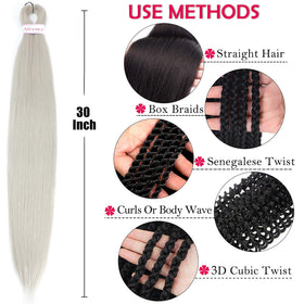 Alrence Braiding Hair 30 Inch displayed in multiple colours