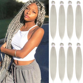 Alrence Braiding Hair 30 Inch front view with Yaki texture