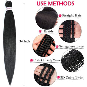 Alrence Braiding Hair 34 Inch displayed in different colors