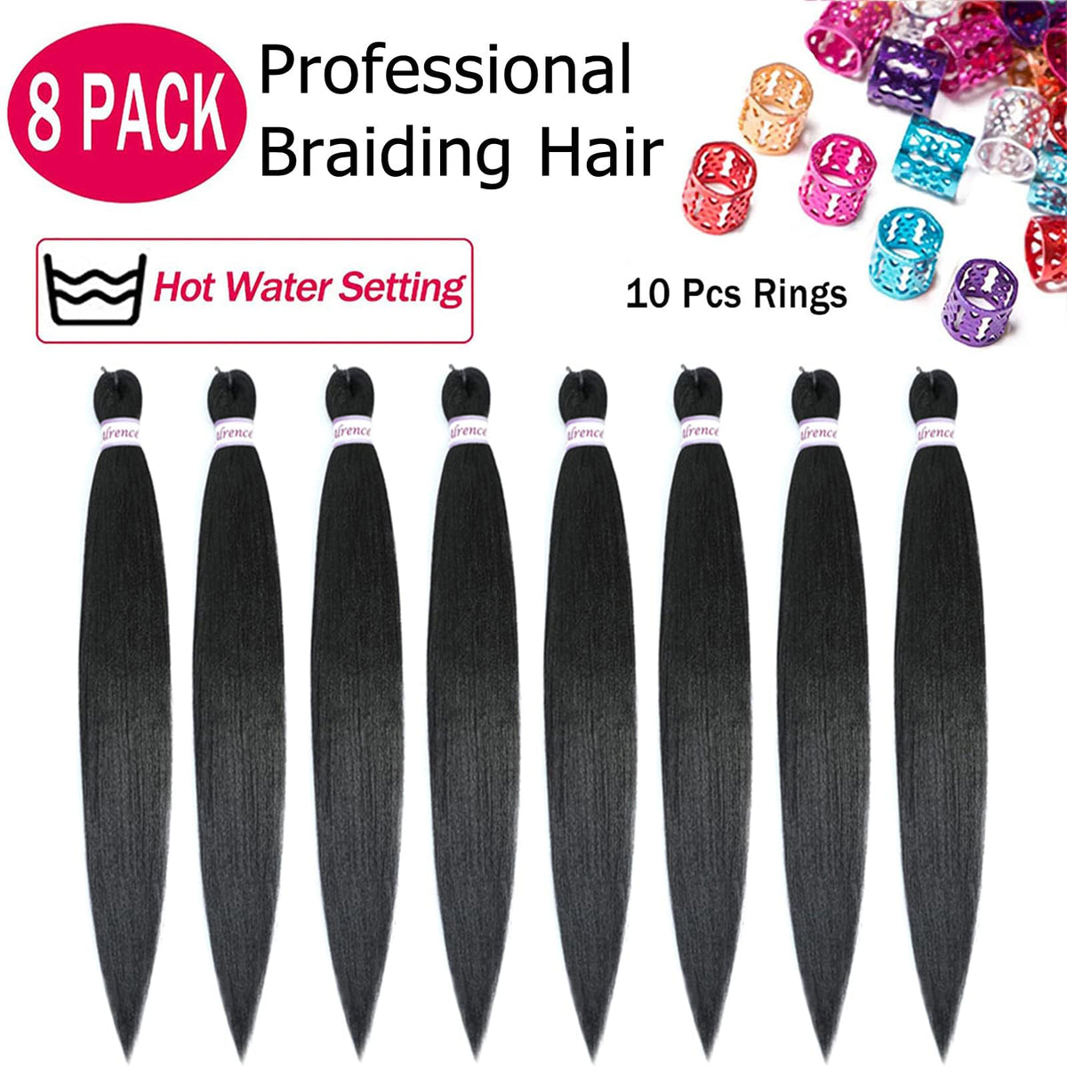 Alrence Braiding Hair 38 Inch showing multiple packs